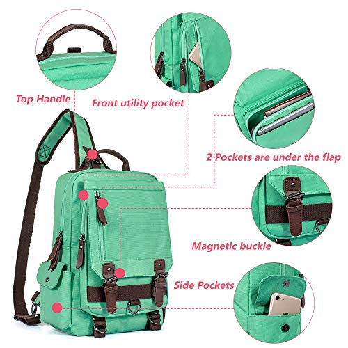 Leaper Retro Crossbody Bag Sling Bag Canvas Messenger Bag for Men Women Shoulder Bag Crossbody Handbags Satchel Purple, L - Image 4