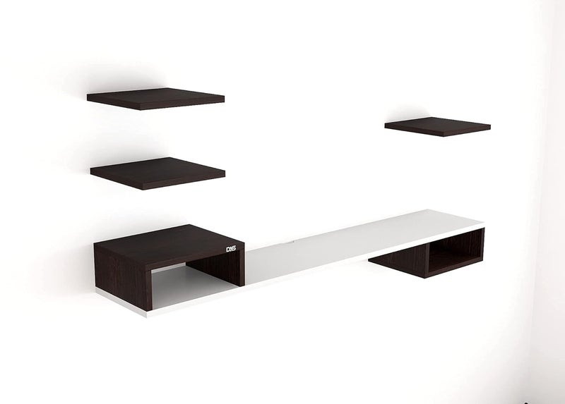 DAS DAS Oscar Wall Mount TV Entertainment Unit/with Set Top Box Stand with Wall Shelf Display Rack for Living Room Wenge & White (Ideal for up to 43") Screen  - Image 4