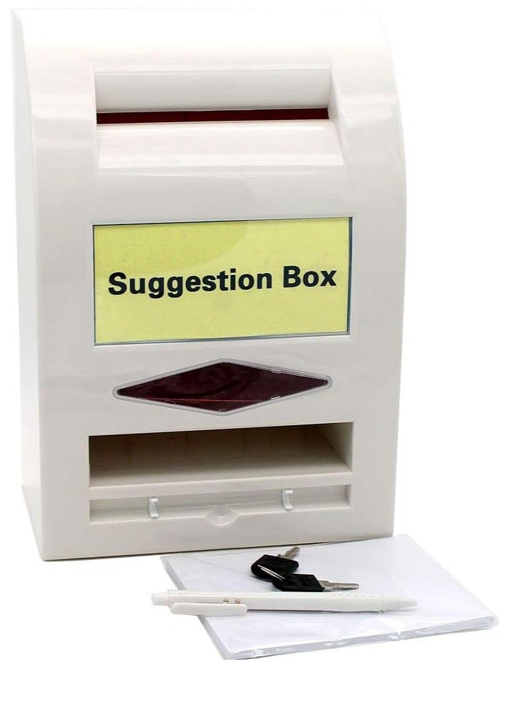 Suggestion Box Lockable Wall Mount Charity Donation Boxes Desk Comment Ballot Box with Lock/Clear Window/Writing