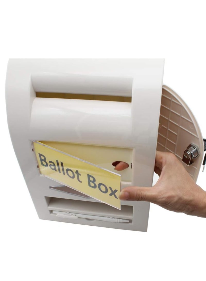 Suggestion Box Lockable Wall Mount Charity Donation Boxes Desk Comment Ballot Box with Lock/Clear Window/Writing