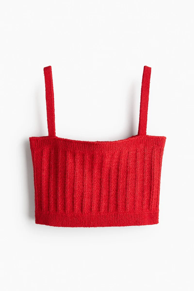 اتش اند ام بلوزة بشرائط كتف من نسج مرن