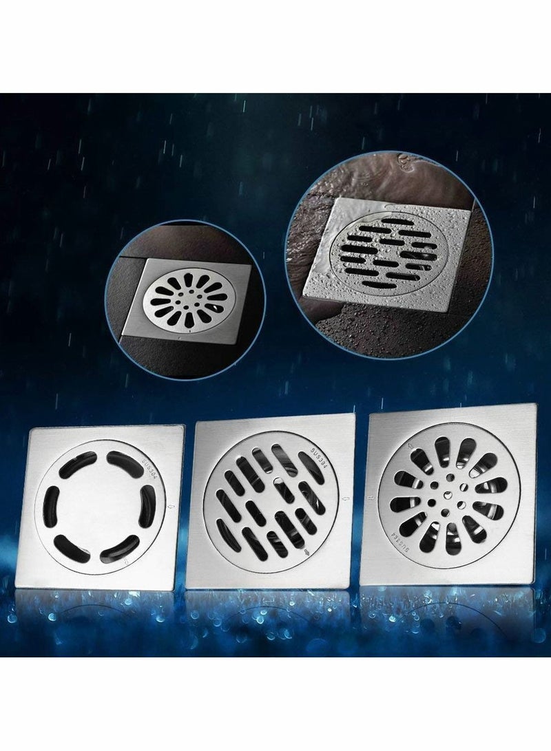 Y&D Stainless Steel Square Anti-odor Floor Drain, Anti-clogging Bathroom Drain with Removable Strainer Cover, Anti-Clogging for Kitchen, Washroom, Garage Basement - Image 4
