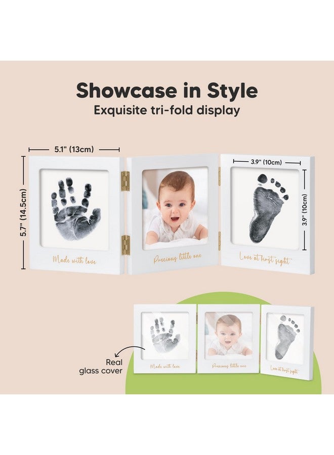 KeaBabies Baby Handprint And Footprint Kit For Newborn Boys u0026 Girls Inkless Hand And Footprint Maker Baby Picture Keepsake Frame New Mom Baby Shower Gifts Dog Paw Print Kit Baby Registry (Whitegold) - Image 4