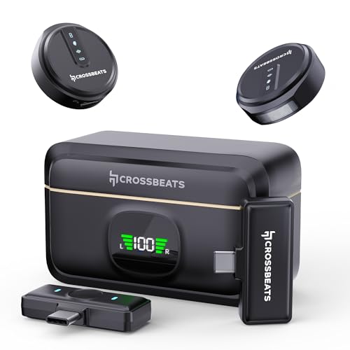 CrossBeats Clip M02 Wireless Mic for YouTube | 2.4GHz Collar Microphone | 80H Battery, Noise Cancel | Vlogging, Reels Video Record | iPhone, Android Type-C | Content Creators | Lapel Mic (Black) - Image 4