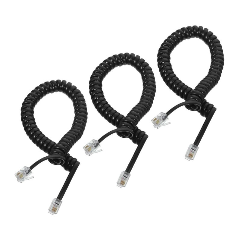 1 Pack 3 Pcs Coiled Telephone Cord Flexible Landline Phone Cables for Communication Use - Image 5