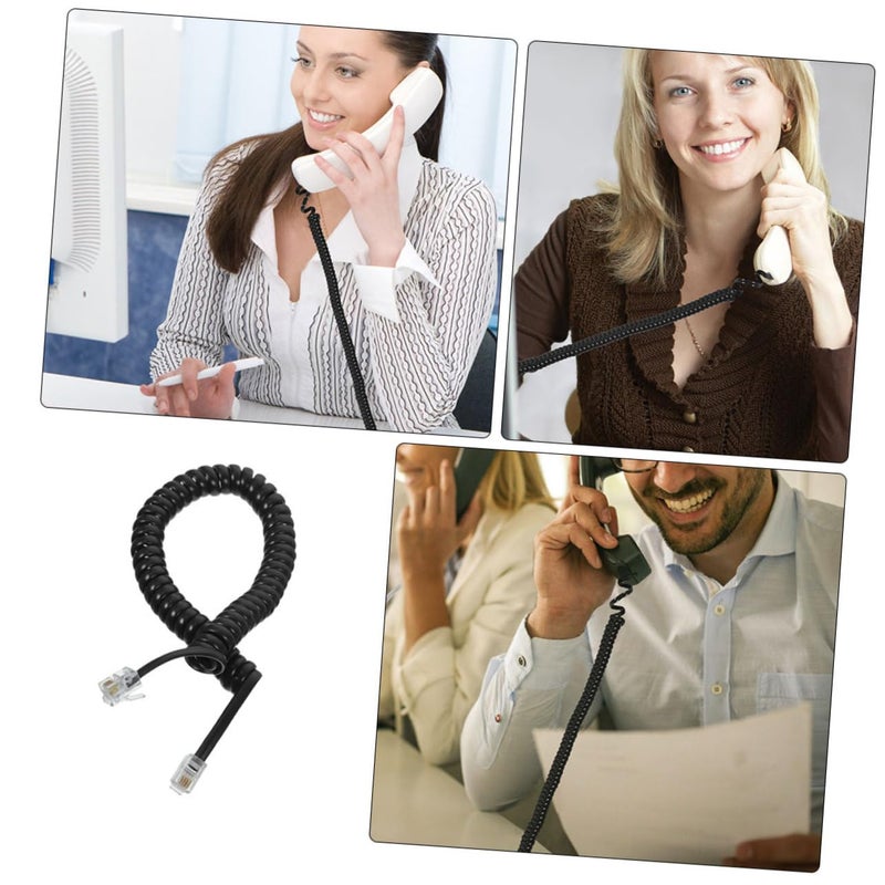 1 Pack 3 Pcs Coiled Telephone Cord Flexible Landline Phone Cables for Communication Use - Image 4