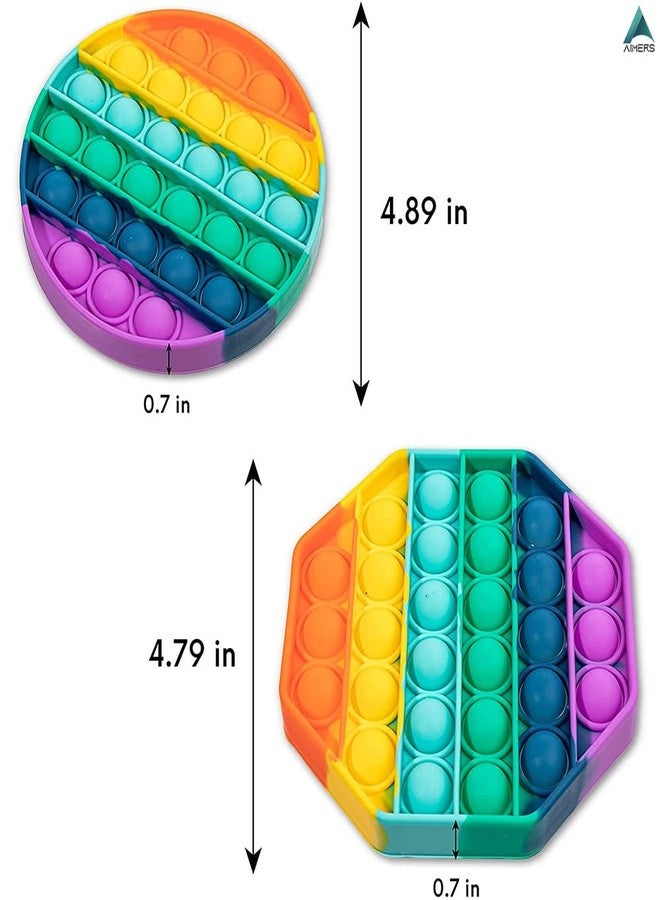 AIMERS 2 Pcs Push Bubble Sensory Fidget Toy & Spinners, One Louder Side Push Bubbles Pop, Pop Bubble Sensory Fidget Toy, Last One Lost Stress Reliever Autism Octagon and Round Toy - Image 3