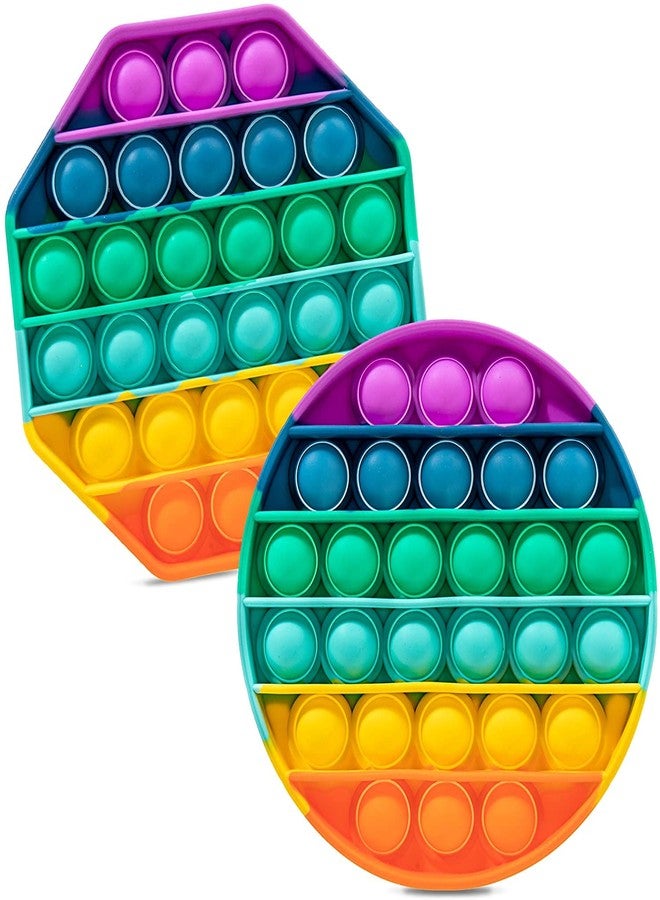AIMERS 2 Pcs Push Bubble Sensory Fidget Toy & Spinners, One Louder Side Push Bubbles Pop, Pop Bubble Sensory Fidget Toy, Last One Lost Stress Reliever Autism Octagon and Round Toy - Image 1