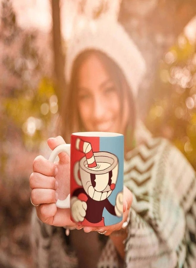 جاست فانكي كوب سيراميك JUST FUNKY بتصميم كاب هيد ومج مان، سعة 16 أونصة - Image 4