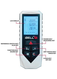 iBELL iBELL DM60-02 Professional Laser Distance Meter 60m with Area, Volume, Pythagorean Measurement, Self-Calibration Function, Mute Mode, Backlit LCD, Carry Bag, Strap, Batteries -1 Year Warranty  - Image 2