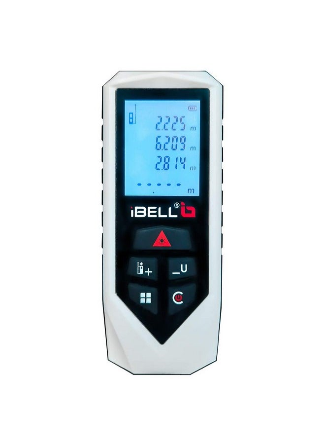 آي بيل جهاز قياس المسافة بالليزر iBELL DM60-02 الاحترافي 60 متر مع مساحة وحجم وقياس فيثاغورس ووظيفة المعايرة الذاتية ووضع كتم الصوت وشاشة LCD بإضاءة خلفية وحقيبة حمل وحزام وبطاريات - ضمان لمدة عام  - Image 5