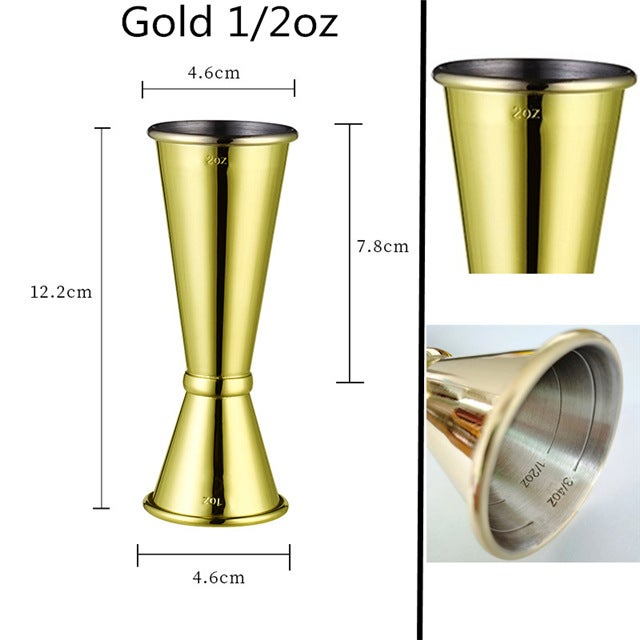 Indian Style Jigger Ounce Cup 30/60 Cocktail MeasuringCrimped measuring cup 30/60ml gold Crimped measuring cup 30/60ml gold 