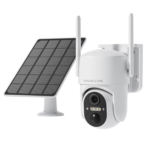 HOSAFE.COM Cameras for Home Security Outdoor, WiFi Outdoor Camera Wireless, Solar Security Cameras Wireless Outdoor, 360 PTZ, PIR Sensor, 2K HD Color Night Vision, 2-Way Talk, IP66 Waterproof - Image 1