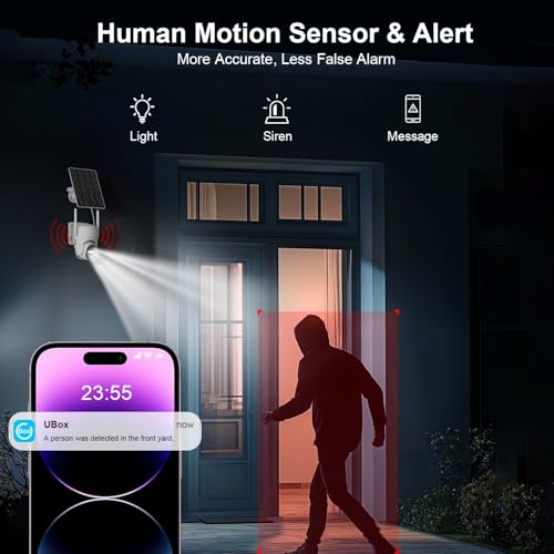 HOSAFE.COM Cameras for Home Security Outdoor, WiFi Outdoor Camera Wireless, Solar Security Cameras Wireless Outdoor, 360 PTZ, PIR Sensor, 2K HD Color Night Vision, 2-Way Talk, IP66 Waterproof - Image 4