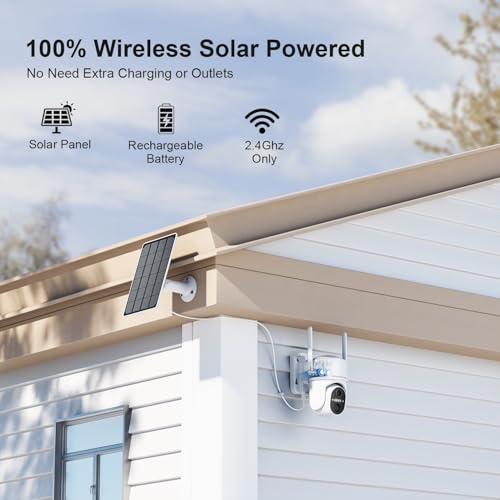 HOSAFE.COM Cameras for Home Security Outdoor, WiFi Outdoor Camera Wireless, Solar Security Cameras Wireless Outdoor, 360 PTZ, PIR Sensor, 2K HD Color Night Vision, 2-Way Talk, IP66 Waterproof - Image 2