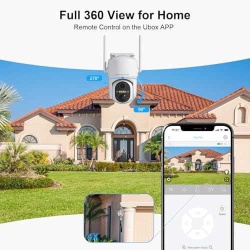 HOSAFE.COM Cameras for Home Security Outdoor, WiFi Outdoor Camera Wireless, Solar Security Cameras Wireless Outdoor, 360 PTZ, PIR Sensor, 2K HD Color Night Vision, 2-Way Talk, IP66 Waterproof - Image 3