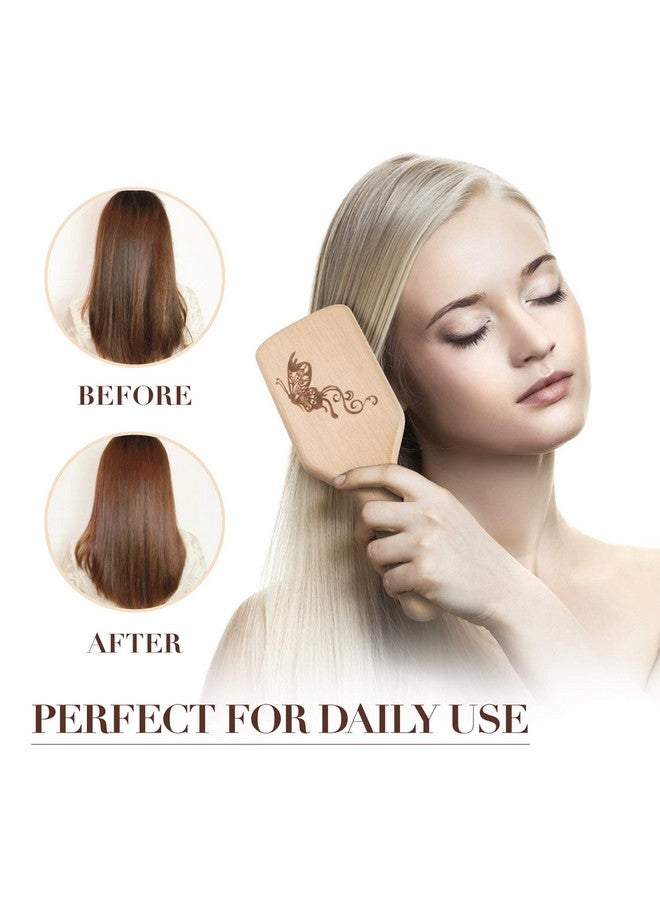 URTHEONE Hair Brush Boar Bristle Hairbrush for Thick Curly Thin Long Short Wet or Dry Hair Adds Shine and Makes Hair Smooth, Best Paddle Hair Brush for Men Women Kids - Image 3