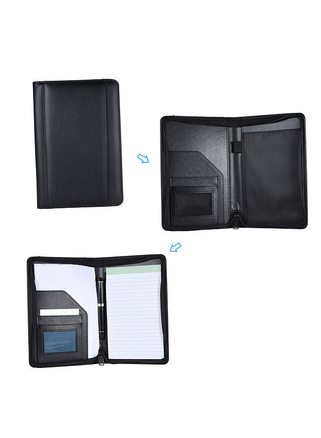 Generic Portable Business Portfolio Padfolio Folder Document Case Organizer PU Leather with Business Card Holder Memo Note Pad  - Image 5