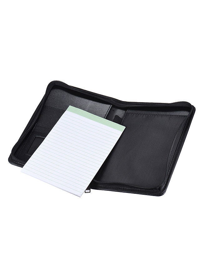 Generic Portable Business Portfolio Padfolio Folder Document Case Organizer PU Leather with Business Card Holder Memo Note Pad  - Image 1