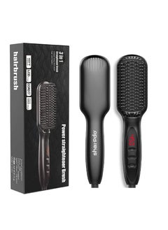Hair Straightener Brush,Sharpdo Ionic Hair Straightening Brush With Fast MCH Ceramic Heating,Anti-Scald, Auto Temperature Lock And Auto-Off Function,Portable Straightening Comb For Home And Travel