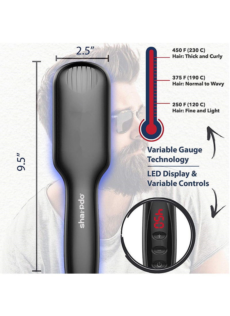 Sharpdo - Hair Straightener Brush,Sharpdo Ionic Hair Straightening Brush With Fast MCH Ceramic Heating,Anti-Scald, Auto Temperature Lock And Auto-Off Function,Portable Straightening Comb For Home And Travel - Image 1