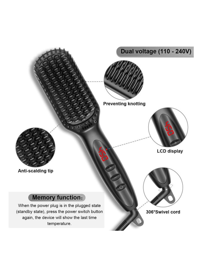 Sharpdo - Hair Straightener Brush,Sharpdo Ionic Hair Straightening Brush With Fast MCH Ceramic Heating,Anti-Scald, Auto Temperature Lock And Auto-Off Function,Portable Straightening Comb For Home And Travel - Image 1