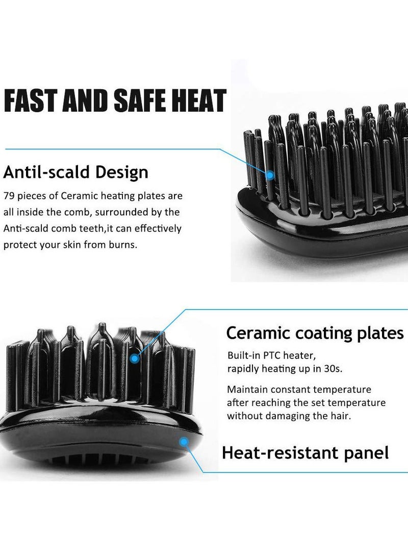 Sharpdo - Hair Straightener Brush,Sharpdo Ionic Hair Straightening Brush With Fast MCH Ceramic Heating,Anti-Scald, Auto Temperature Lock And Auto-Off Function,Portable Straightening Comb For Home And Travel - Image 1