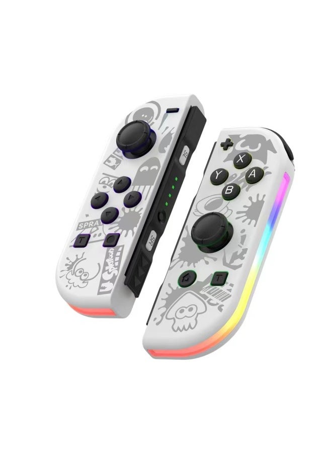 Generic Switch NS Gamepad Joycon Colorful Handle Switch With Light Small Handle Left And Right Gamepad-Product Color:Spray White  - Image 1