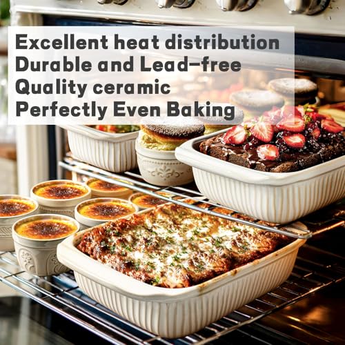 Artena Baking Dish 5.1 Quarts, Casserole Dishes For Oven, Baking Pan With Handles, Lasagna Pan Deep, Large Casserole Dish, Rectangular White Ceramic Bakeware (Only Baking Dish) - Image 3