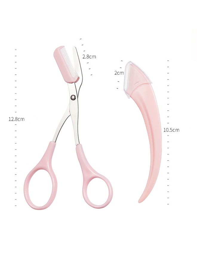 3 Pcs Eyebrow Trimmer Set Stainless Steel Curved Eyebrow Razor Eyebrow Scissors With Comb - Image 4