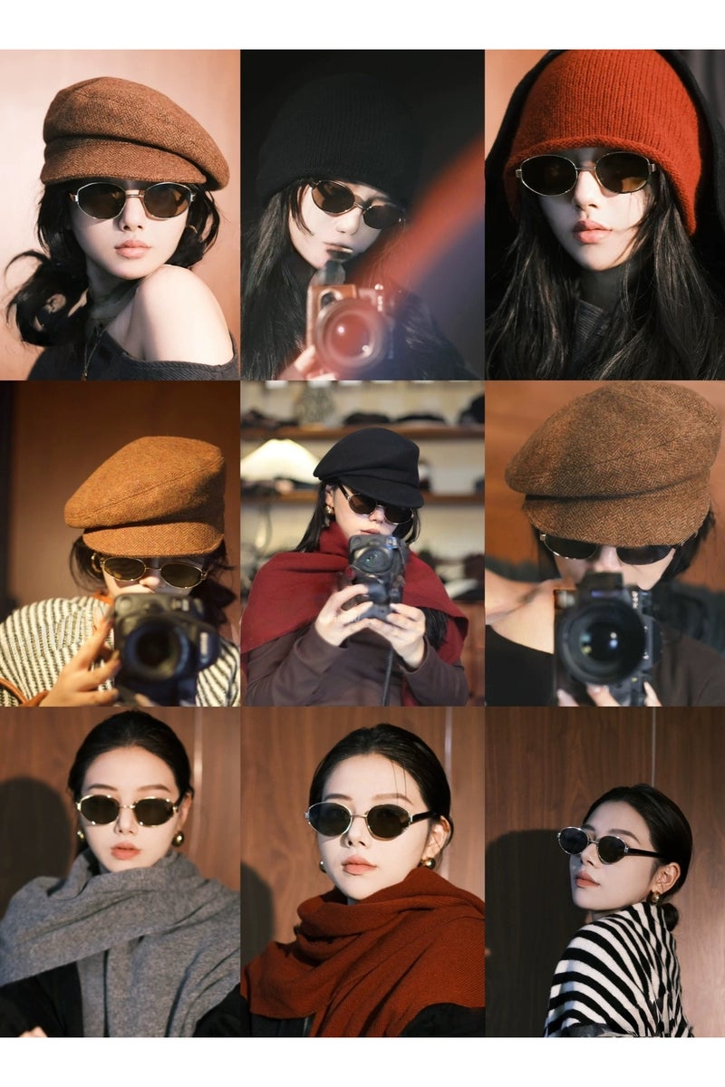 Hiras Unisex Oval Shape Metal Frame Sunglasses Leopard Print Sunglasses UV Protected - Image 3