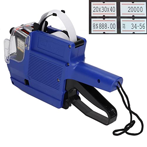 Garosa MX6600 Price Tag Gun - 2 Line Label Maker with 10 Digits Printing Capacity, for Office, Grocery, Retail Store, Yard Sale Price Stickers, Includes 1 Ink Roller (Blue) - Image 2
