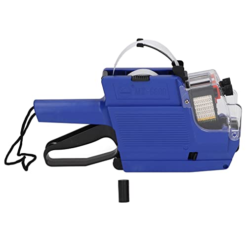 Garosa MX6600 Price Tag Gun - 2 Line Label Maker with 10 Digits Printing Capacity, for Office, Grocery, Retail Store, Yard Sale Price Stickers, Includes 1 Ink Roller (Blue) - Image 1