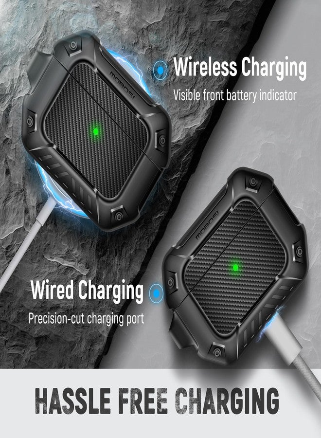 MOBOSI موبوسي لحافظة AirPods Pro 2 متوافقة مع MagSafe مع مجموعة تنظيف وقفل وسلسلة مفاتيح، حافظة واقية مضادة للصدمات للجسم الكامل لتغطية Airpod Pro 2 الجيل 1/2 (2023/2022/2019)، أسود - Image 5