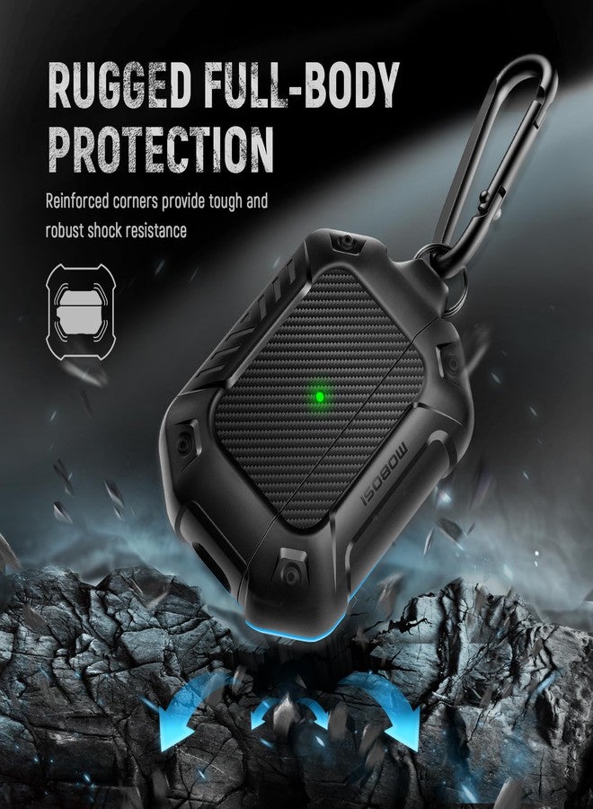 MOBOSI موبوسي لحافظة AirPods Pro 2 متوافقة مع MagSafe مع مجموعة تنظيف وقفل وسلسلة مفاتيح، حافظة واقية مضادة للصدمات للجسم الكامل لتغطية Airpod Pro 2 الجيل 1/2 (2023/2022/2019)، أسود - Image 4