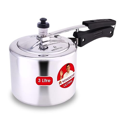 Wonderchef Inner Lid Ultima Pressure Cooker | 3 litres, 3.25 mm Heavy Encapsulated Bottom | Bakelite Handles for Durability | Induction Friendly (Aluminium, Silver) - Image 1