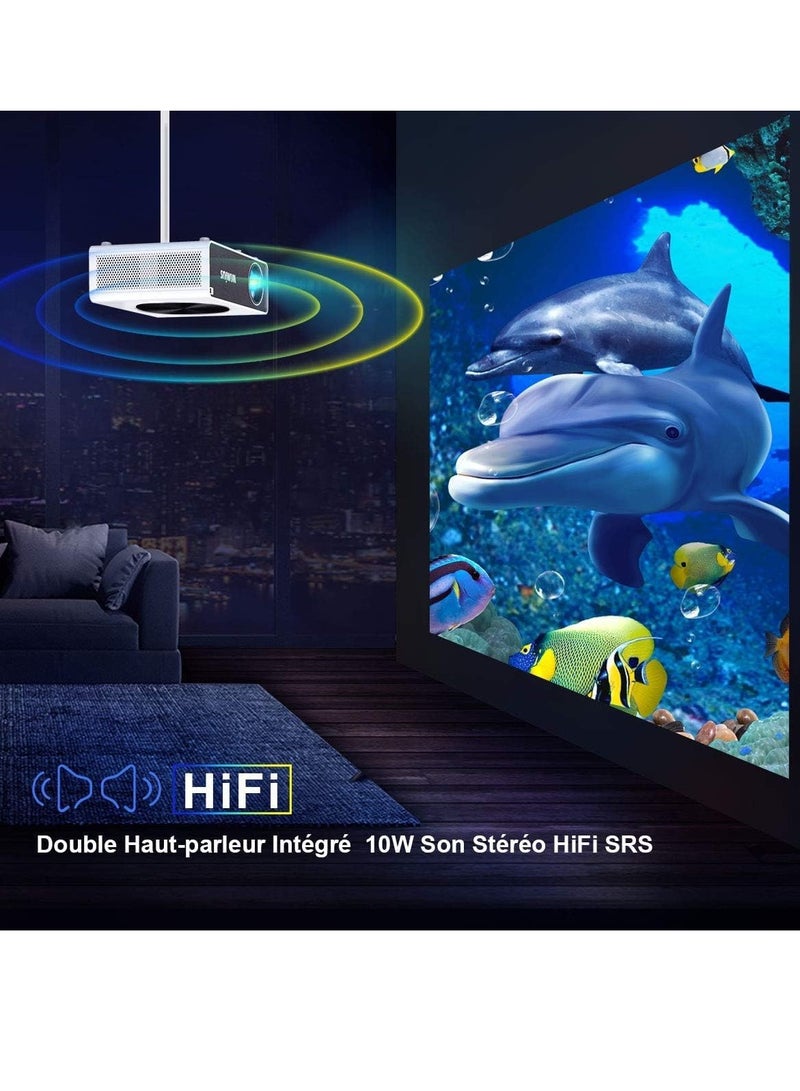 Full HD 1080P WiFi Projector – 20000 Lumens, 4K Support, LED Home Theater Projector for Smartphone, TV Stick, PC, PS4 | HDMI, USB, VGA, AV Compatible  - Image 4