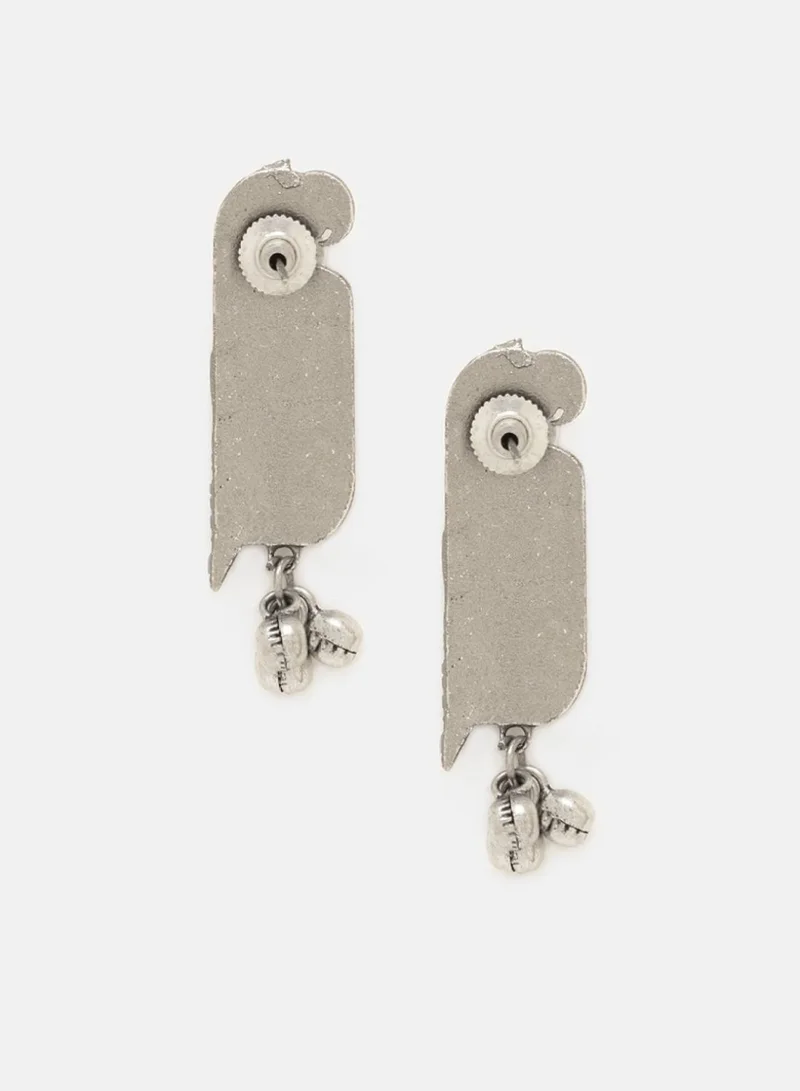 Priyaasi Oxidized Peacock Shaped Drop Earrings