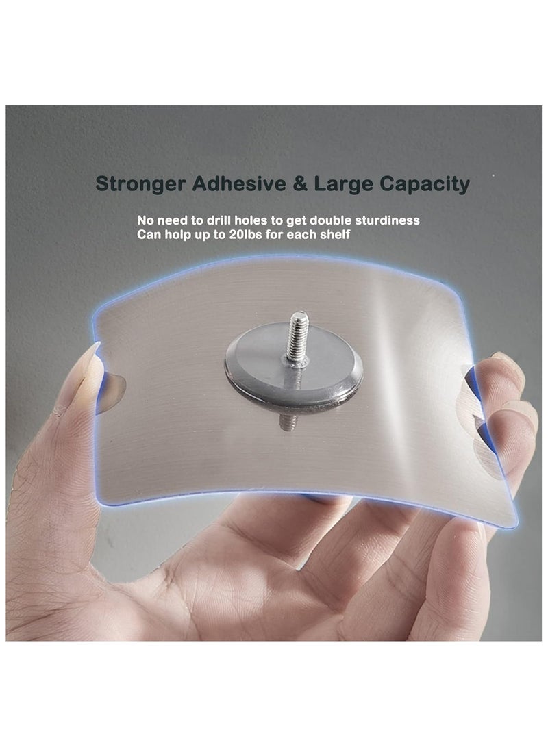 بيوينتي رفوف حمام لاصقة سوداء بدون حفر - عبوتان - Image 3