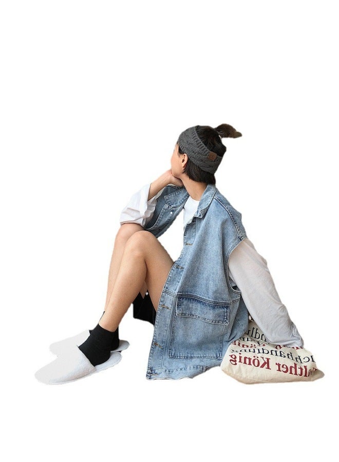 Private Brand Spring New Korean Style Hong Kong Fashion Loose-fit Versatile Denim Vest Women's Trendy Jacket - Image 5