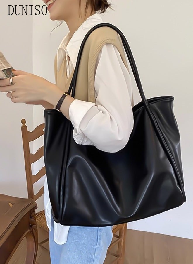 DUNISO Women's Shoulder Tote Bag Faux Leather Handbag for Women Large Capacity Messenger Fashionable Travel Shoulder Bag for Ladies Girls College Students - Image 5