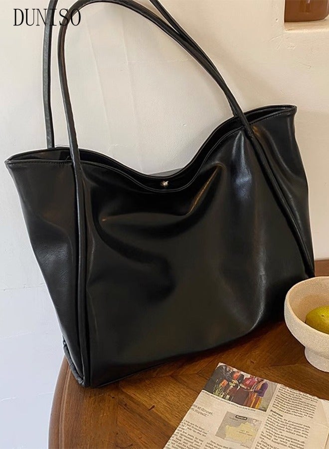 DUNISO Women's Shoulder Tote Bag Faux Leather Handbag for Women Large Capacity Messenger Fashionable Travel Shoulder Bag for Ladies Girls College Students - Image 2