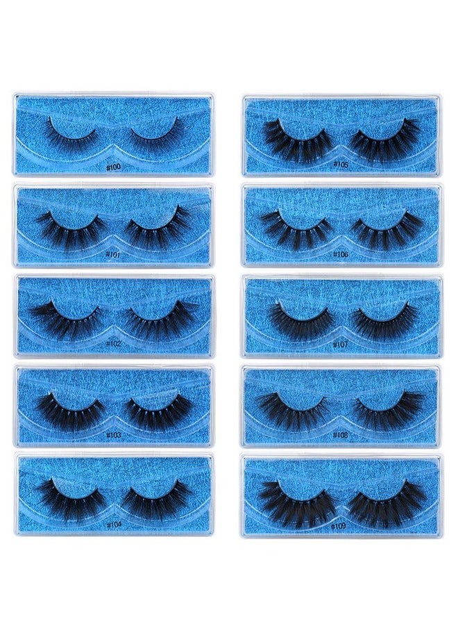 Vayator 10 Pairs Mixed Mink Lashes 3D Mink Eyelashes 100% Cruelty Free Lashes Handmade Reusable Natural Eyelashes Popular False Lashes Makeup (100109 Mixed)  - Image 1