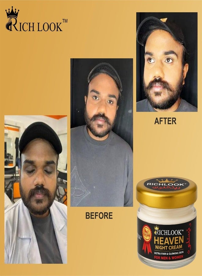 RICHLOOK Heaven Night Cream | Brightening & Ultra Glow Night Moisturizer for Men & Women | Reduces Dark Spots, Pigmentation & Uneven Tone | Deep Nourishing Fairness Cream - 50g - Image 2