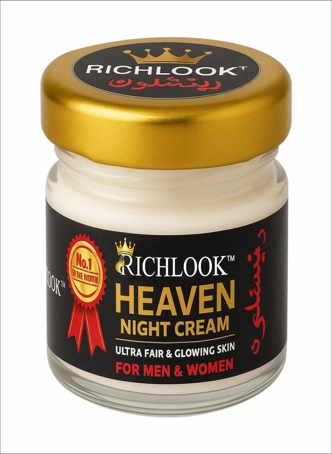 RICHLOOK Heaven Night Cream | Brightening & Ultra Glow Night Moisturizer for Men & Women | Reduces Dark Spots, Pigmentation & Uneven Tone | Deep Nourishing Fairness Cream - 50g - Image 1