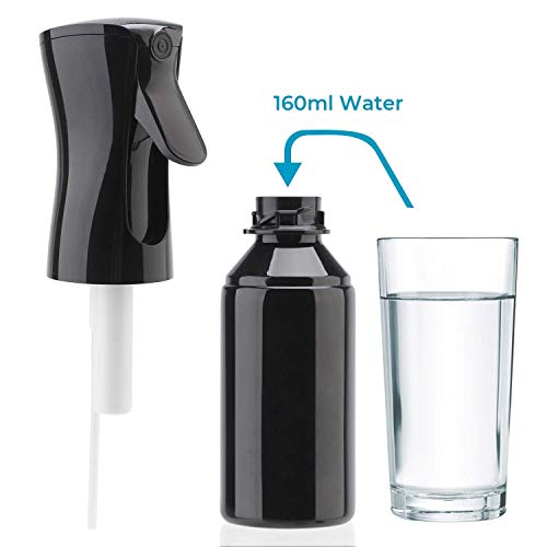 DENSITY COLLECTION Hair Spray Bottle,Suream 160ml Black Continuous Fine Mist Spray Mister for Curly Hair,Plastic Refillable Water Houseplant Sprayer for Salon Use,Planting,Gardening,Ironing - Image 4