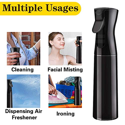 DENSITY COLLECTION Hair Spray Bottle,Suream 160ml Black Continuous Fine Mist Spray Mister for Curly Hair,Plastic Refillable Water Houseplant Sprayer for Salon Use,Planting,Gardening,Ironing - Image 5