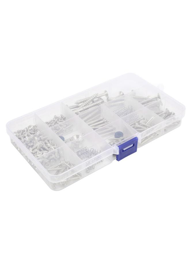 Thoraya - Electric Guitar Screw Kit Metal Screws Spring Strap Snap Assortment Set Repair FastenersSilver - Image 1