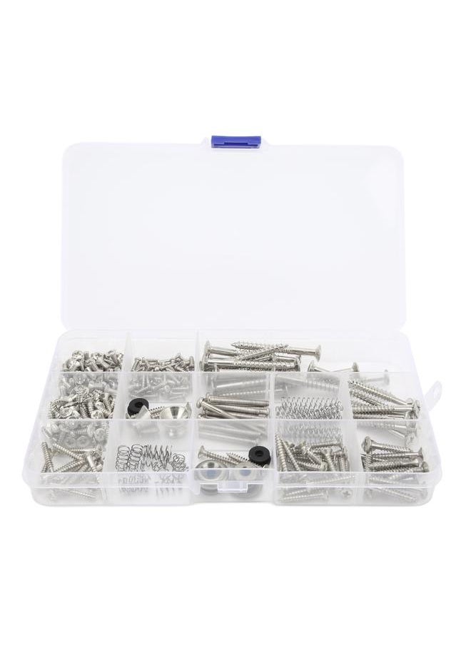 Thoraya - Electric Guitar Screw Kit Metal Screws Spring Strap Snap Assortment Set Repair FastenersSilver - Image 1