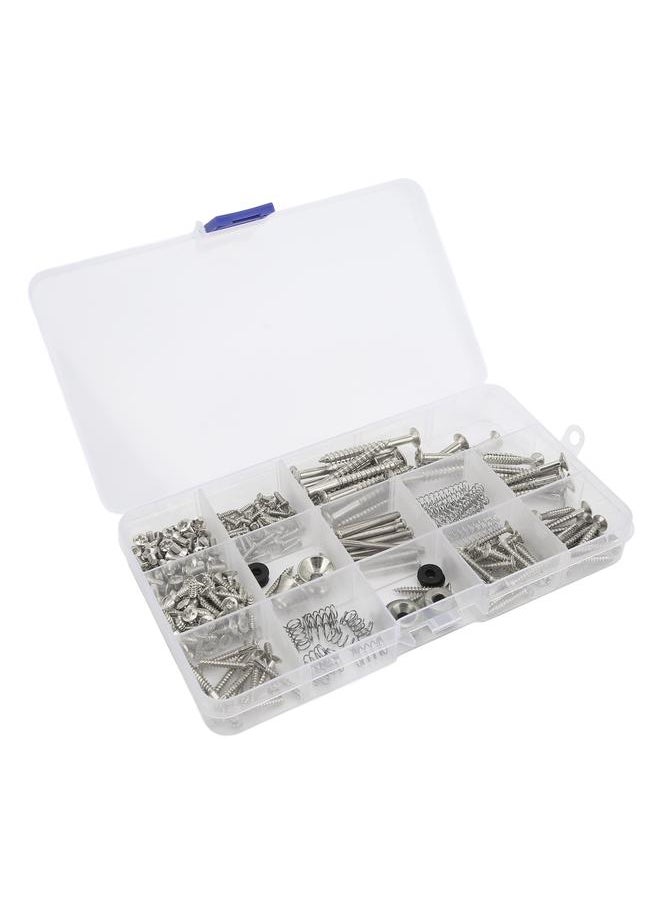 Thoraya - Electric Guitar Screw Kit Metal Screws Spring Strap Snap Assortment Set Repair FastenersSilver - Image 1